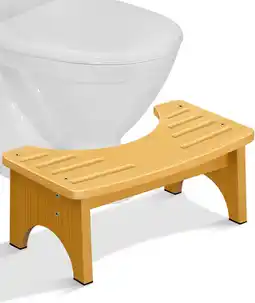 Amazon Raylove fysiologische bamboe toilet kruk - houten toilet treeplank - 35 graden heavy duty c-vormige kruk aanbieding