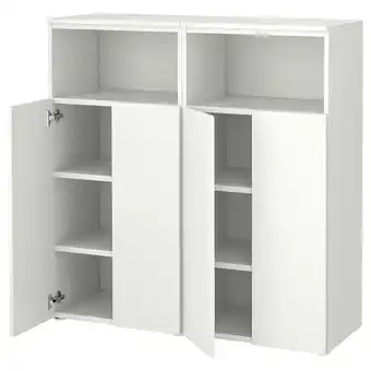 IKEA Småstad / platsa opbergcombinatie, wit/wit met 6 planken, 120x42x123 cm aanbieding