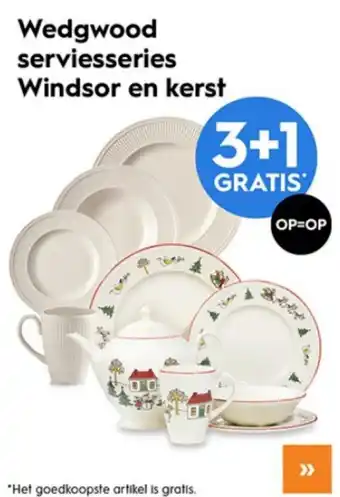 Blokker Wedgwood serviesseries Windsor en kerst aanbieding