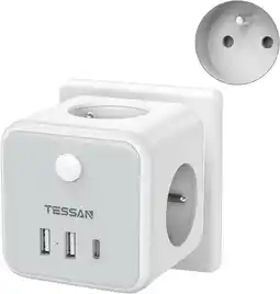 Amazon Tessan stekkerdoos met 1 usb c ac 3a en 2 usb a 2.4 a, meerdere usb stekker 3 type f, meer dan 6 in 1 usb c stekkerdoos, met  aanbieding