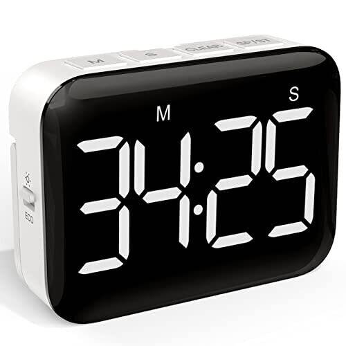Noklead digitale keukentimer, 10 cm, groot leddisplay, met