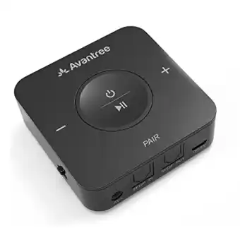 Amazon Avantree tc417 aptx low latency bluetooth transmitter ontvanger voor tv, 20 uur speeltijd, draadloze audiozenderadapter, onde aanbieding