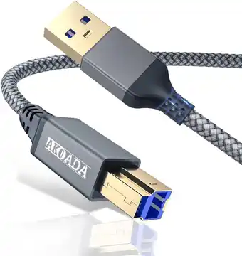 Amazon Akoada 3 m usb 3.0 kabel usb a-stekker naar usb b-stekker datakabel tot 5 gbit/s voor bijv. met dockingstation, usb 3.0 hub, aanbieding