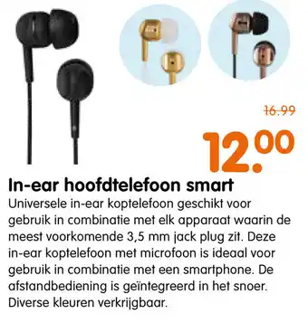 Plentyparts In-ear hoofdtelefoon smart aanbieding