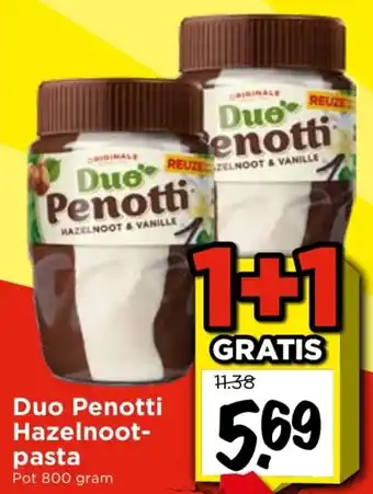 Vomar Voordeelmarkt Duo Penotti Hazelnootpasta aanbieding