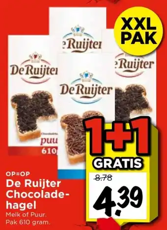 Vomar Voordeelmarkt De Ruijter Chocoladehagel aanbieding