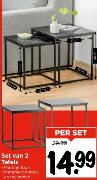 Vomar Voordeelmarkt Set van 2 Tafels aanbieding