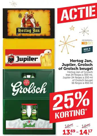 Coop Hertog Jan, Jupiler, Grolsch of Grolsch beugel aanbieding