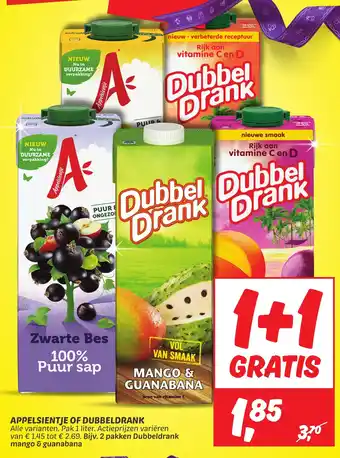 Dekamarkt APPELSIENTJE OF DUBBELDRANK aanbieding