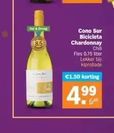 Albert Heijn Cono sur bicicleta chardonnay chili aanbieding