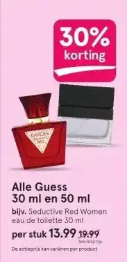 Etos Alle guess 30 ml en 50 ml bijv. seductive red women eau de toilette 30 ml aanbieding