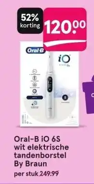 Etos Oral-b io 6s wit elektrische tandenborstel by braun per stuk 249.99 aanbieding