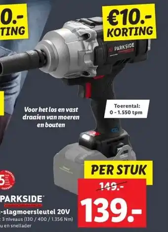 Lidl Accu-slagmoersleutel 20v aanbieding