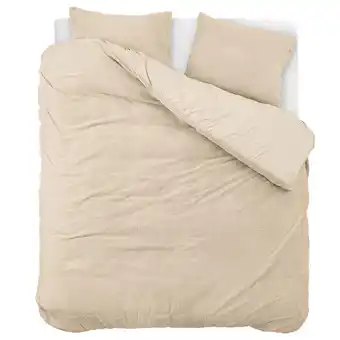 Action Teddy dekbedovertrek - bruin/taupe - 200 x 200 cm aanbieding