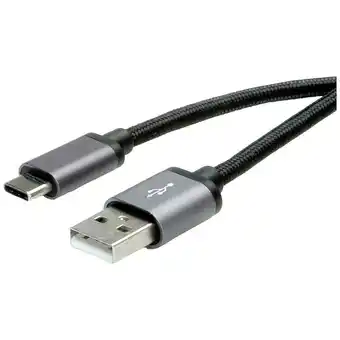 Conrad Roline usb 2.0 cable, c - a, m/m, zwart, 1,8 m aanbieding