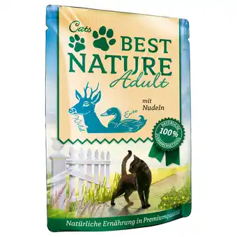 Zooplus 32x 85g best nature cat adult wild, eend & noedels nat kattenvoer aanbieding