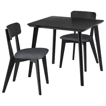 IKEA Lisabo / lisabo tafel met 2 stoelen, zwart/tallmyra zwart/grijs, 88x78 cm aanbieding