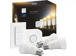 MediaMarkt Philips hue starterkit e27 1100lm wa ds aanbieding
