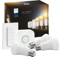 MediaMarkt Philips hue starterkit e27 1100lm wa ds aanbieding