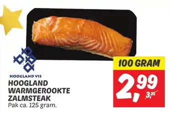 Dekamarkt HOOGLAND WARMGEROOKTE ZALMSTEAK 100 GRAM aanbieding