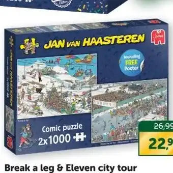 Boekenvoordeel Break a leg & eleven city tour 2x1000 stukjes aanbieding