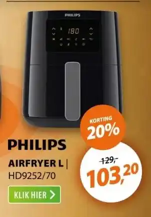 Expert Philips airfryer li hd9252/70 aanbieding