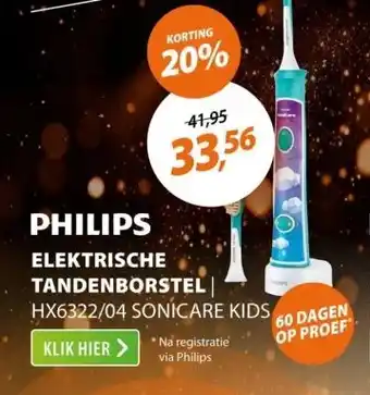 Expert Philips elektrische tandenborstel hx6322/04 sonicare kids aanbieding