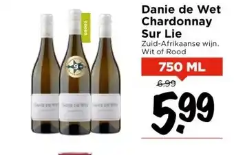 Vomar Voordeelmarkt Danie de wet chardonnay sur lie aanbieding