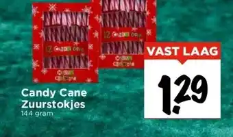 Vomar Voordeelmarkt Candy cane zuurstokjes 144 gram aanbieding