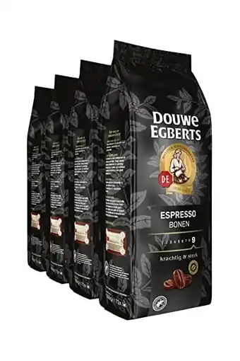 Amazon Douwe egberts koffiebonen espresso (2 kg - intensiteit 09/09 - dark roast koffie) - 4 x 500 g aanbieding