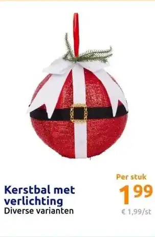 Action Kerstbal met verlichting aanbieding