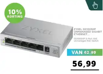 Digitotaal Zyxel gs1005hp unmanaged gigabit ethernet (10/100/1000) aanbieding