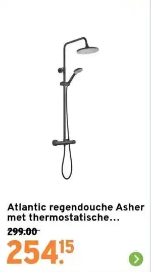 GAMMA Atlantic regendouche asher met thermostatische douchekraan en handdouche - zwart aanbieding