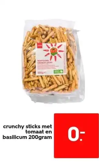 HEMA Crunchy sticks met tomaat en basilicum 200gram aanbieding