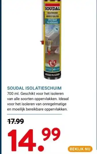 Kluswijs Soudal isolatieschuim aanbieding