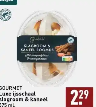 ALDI Gourmet luxe ijsschaal slagroom & kaneel 575 ml. aanbieding