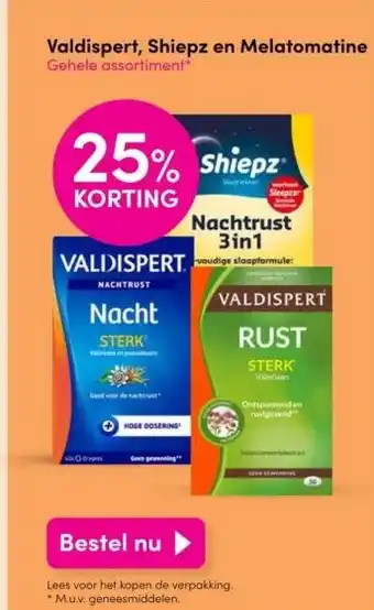 DA Valdispert, shiepz en melatomatine gehele assortiment* aanbieding