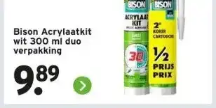 GAMMA Bison acrylaatkit wit 300 ml duo verpakking aanbieding