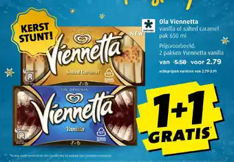 Boni Ola Viennetta vanilla of salted caramel pak 650 ml aanbieding