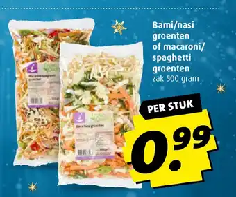 Boni Bami/nasi groenten of macaroni/ groenten zak 500 gram aanbieding