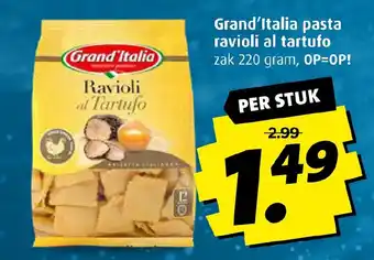 Boni Grand'Italia pasta ravioli al tartufo zak 220 gram aanbieding