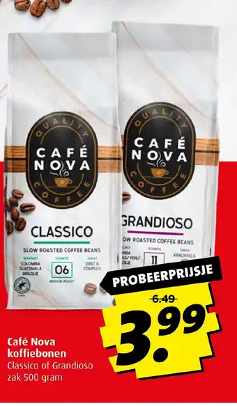 Boni Café Nova koffiebonen Classico of Grandioso zak 500 gram aanbieding