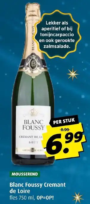 Boni Blanc Foussy Cremant de Loire fles 750 ml aanbieding