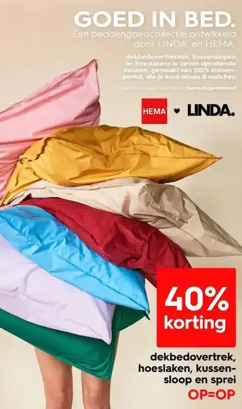 HEMA Dekbedovertrek, hoeslaken, kussensloop en sprei aanbieding