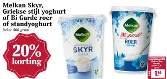 Boon`s Markt Melkan skyr, griekse stijl yoghurt of bi garde roer standvoghurt of aanbieding