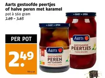 Poiesz Aarts gestoofde peertjes of halve peren met karamel aanbieding