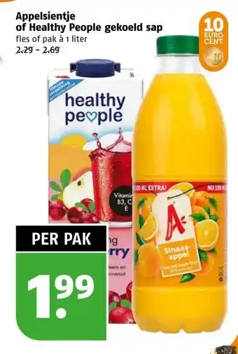 Poiesz Appelsientje of healthy people gekoeld sap aanbieding