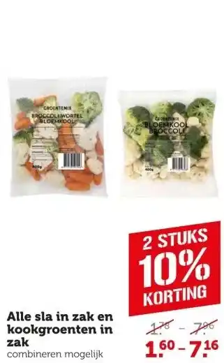 Coop Alle sla in zak en kookgroenten in zak aanbieding