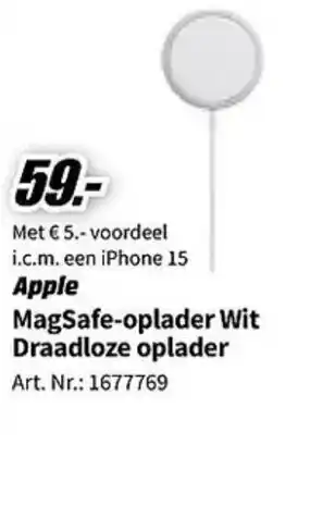 MediaMarkt Apple MagSafe-oplader Wit Draadloze oplader aanbieding