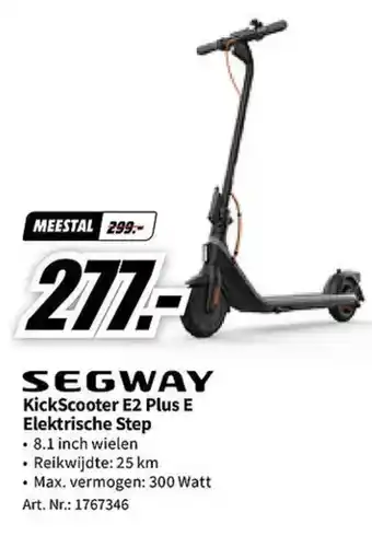 MediaMarkt SEGWAY KickScooter E2 Plus E Elektrische Step aanbieding